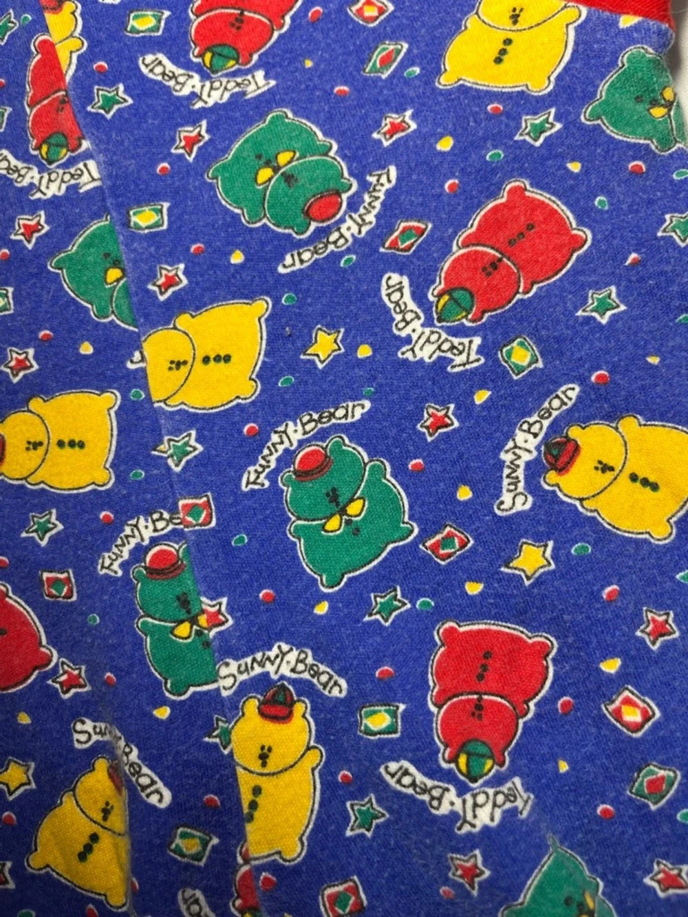 Vintage 90s‎ OshKosh Teddy Bear Romper 6-9M Colorblock One Piece Snap USA Rare